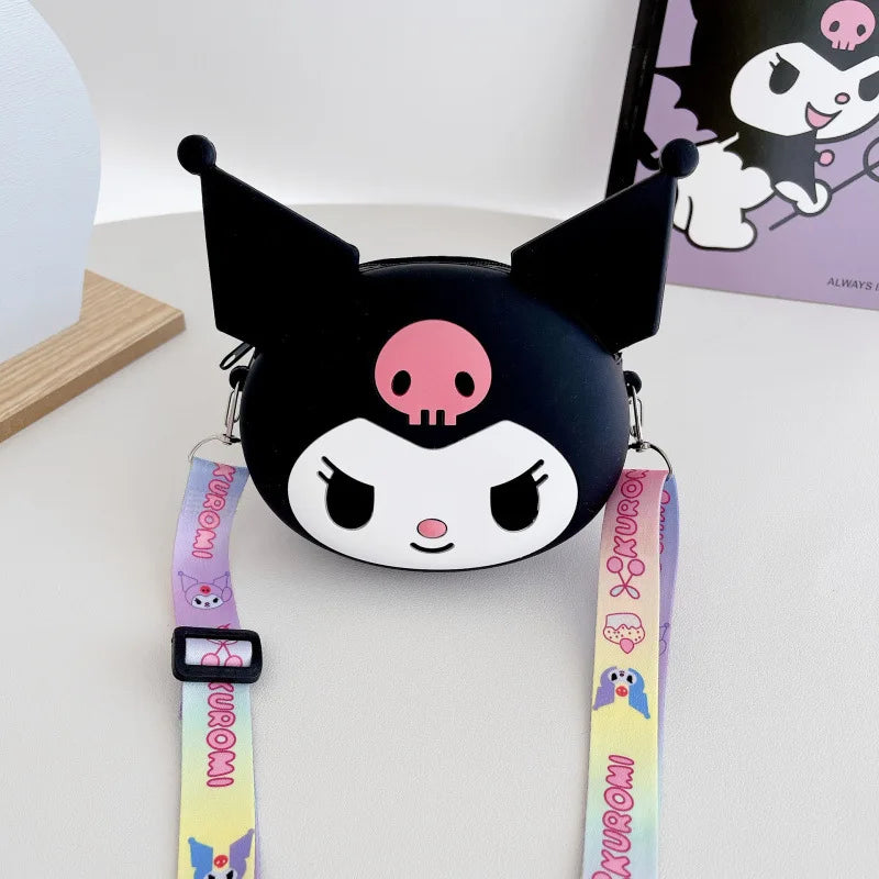 Hello Kitty Kuromi Coin Purse Cute Cartoon Student-Style Instagram-Inspired Fashion Bag Melody Silicone Crossbody Bag Qme 4