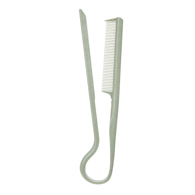 1PC Useful Hair Straighten Salon Comb Hairdressing Smooth Tool Hold Tongs Hair Styling Tools for Women Hair Brush Straightener Qme green