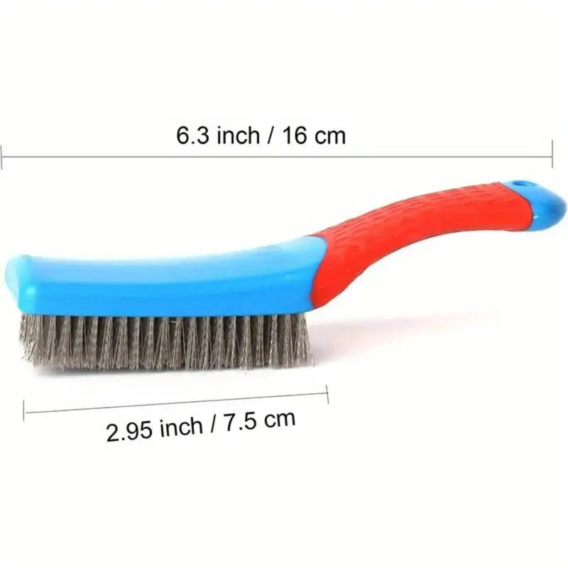 Heavy Duty Stainless Steel Wire Brush Comfortable Plastic Handle Qme