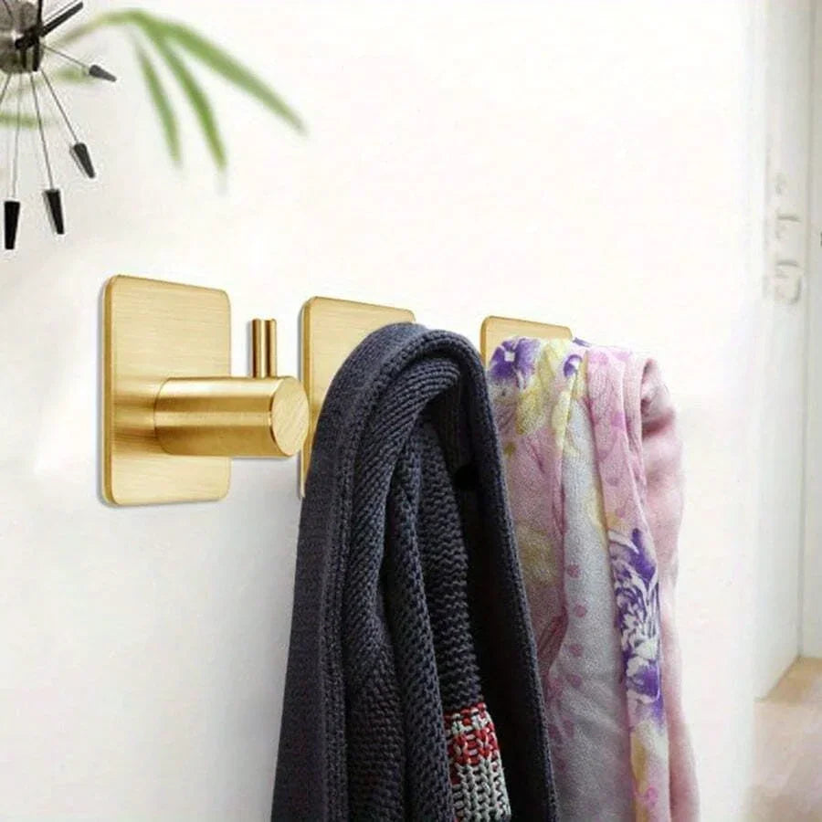 Golden Hook - Can be installed without drilling, can be safely and effortlessly removed. Suitable for towel, coat, Qme