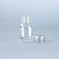 Small Glass Bottle Lid Medicine Leak-proof Powder Capsule Refillable Qme Silver