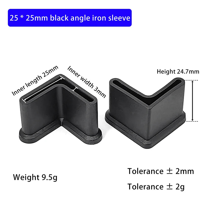 10Pcs L Type Rubber Base Non-Slip Foot Pad Slotted Angle Bar Triangle Feet Shelf Iron Bed Foot Cover Protective Rubber Sleeve Qme A1