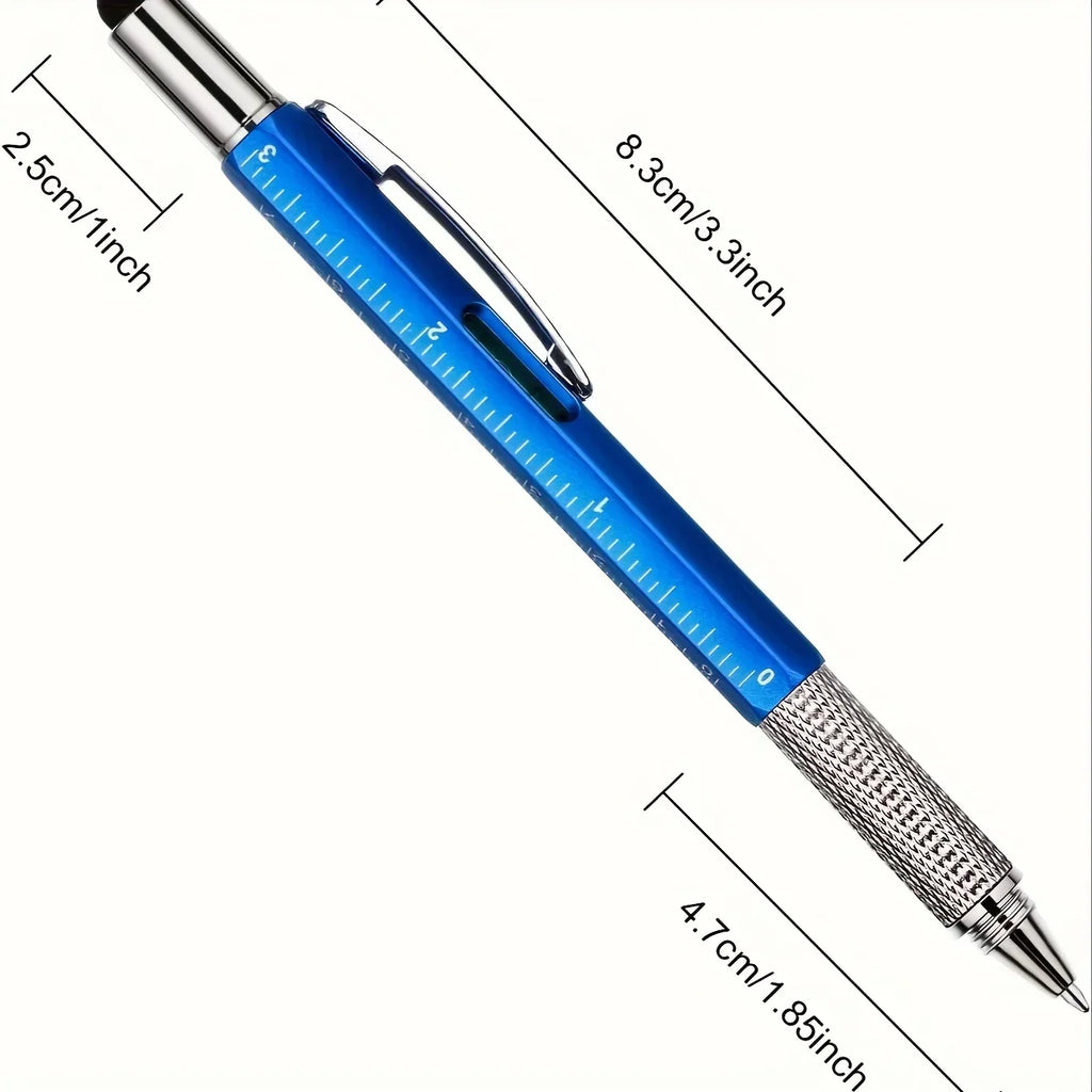 4pcs Father's Day Gift 6-in-1 Multi Functional Pen Set with Pen Core Screwdriver Ruler Level Birthday Graduation Qme
