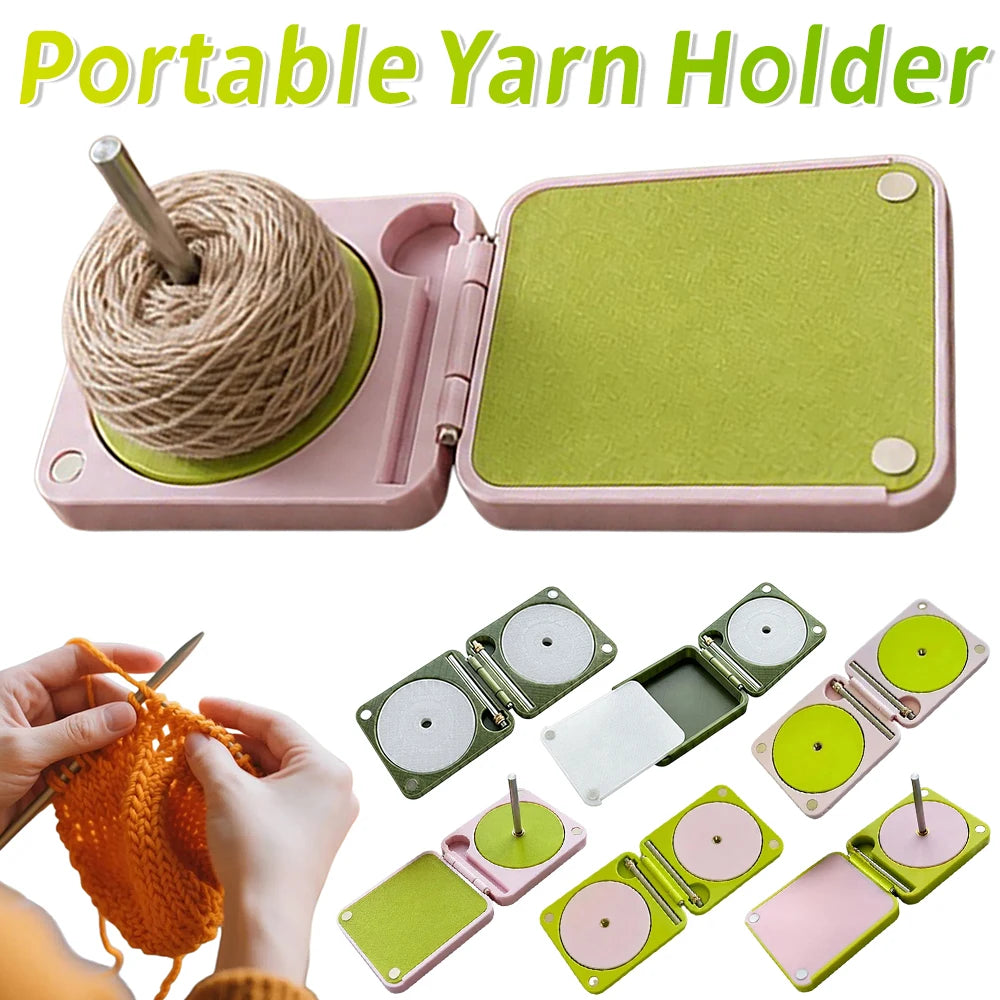 Portable Yarn Holder Travel Yarns Dispenser Multi-Functional Knitting Accessory Box Practical Gifts for Knitters Crocheters Qme