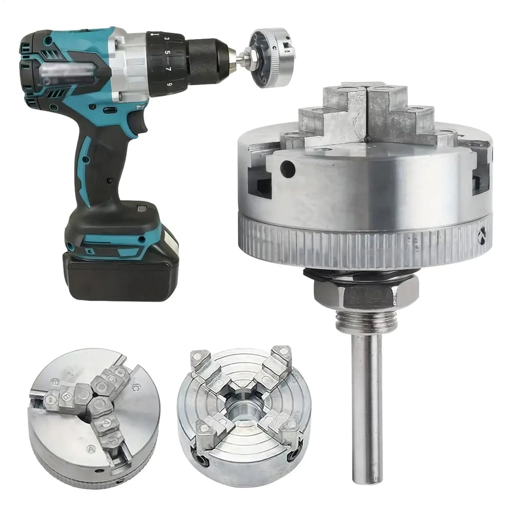 3 Jaw Lathe Chucks 3 Jaw Lathe Chucks for Woodturning Self-Centering Precision Collet Drill Accessories for Industrial Workshop Qme