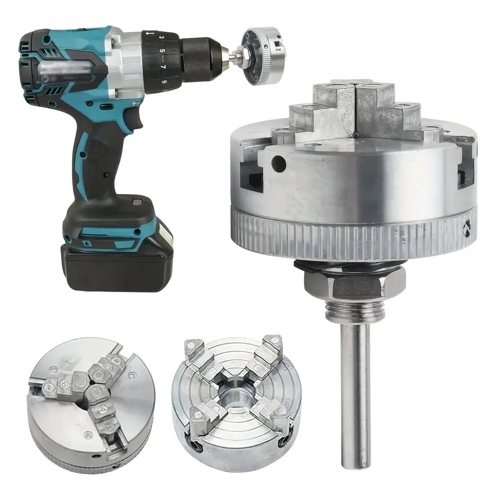 3 Jaw Lathe Chucks 3 Jaw Lathe Chucks for Woodturning Self-Centering Precision Collet Drill Accessories for Industrial Workshop Qme