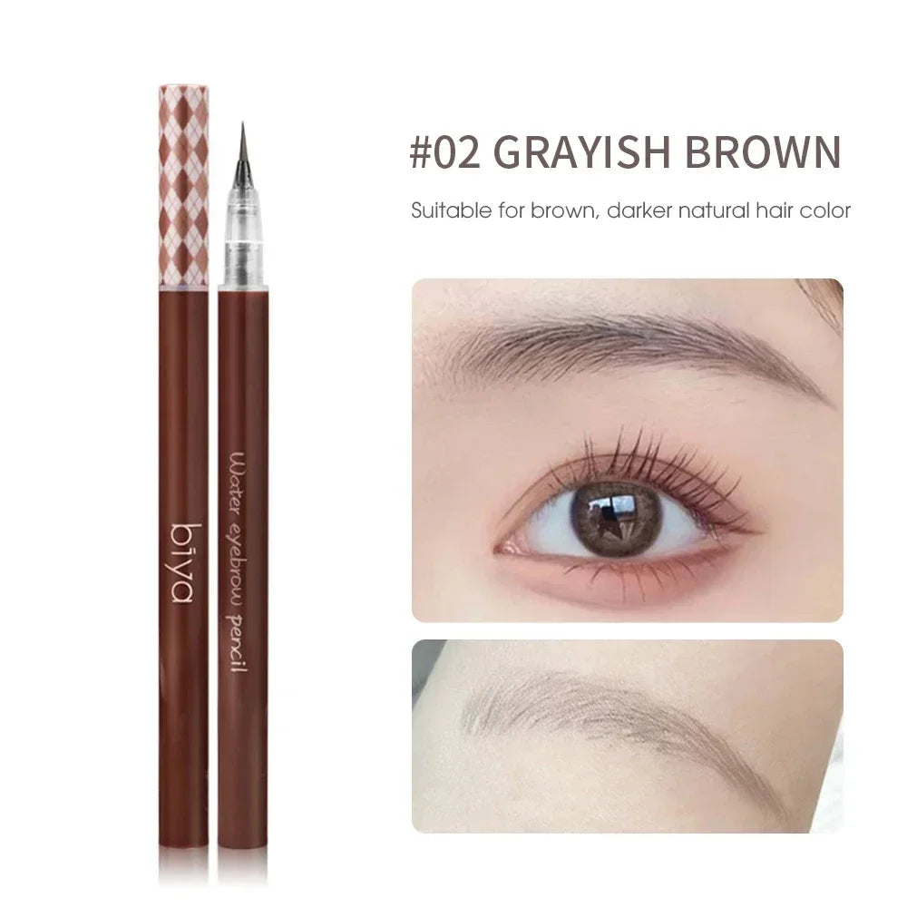 Ultra-fine Eyebrow Pencil Outline Shadow Lying Silkworm Eyeliner Waterproof Non-smudge Lasting Colorfast Liquid Eyebrow Pencil Qme 102 grayish brown