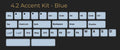 CFX Choc Low Profile PBT Keycaps for Kailh Chocolate switch mechanical keyboard Ultra thin CFX BoW Keycap Set Qme ACCENT KIT BLUE