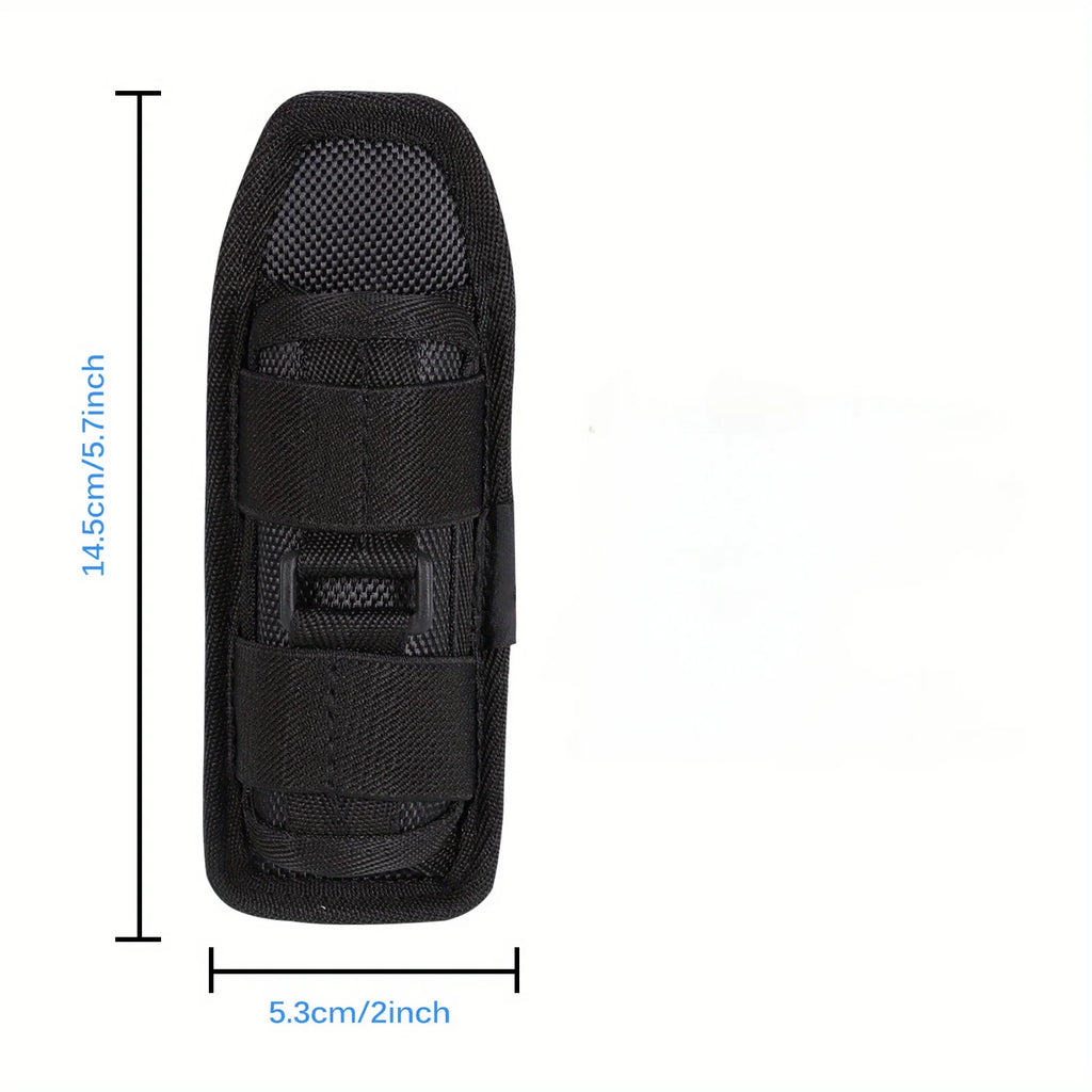Flashlight case - Outdoor tactical nylon flashlight case with adjustable rotating waist strap, Oxford flashlight case Qme