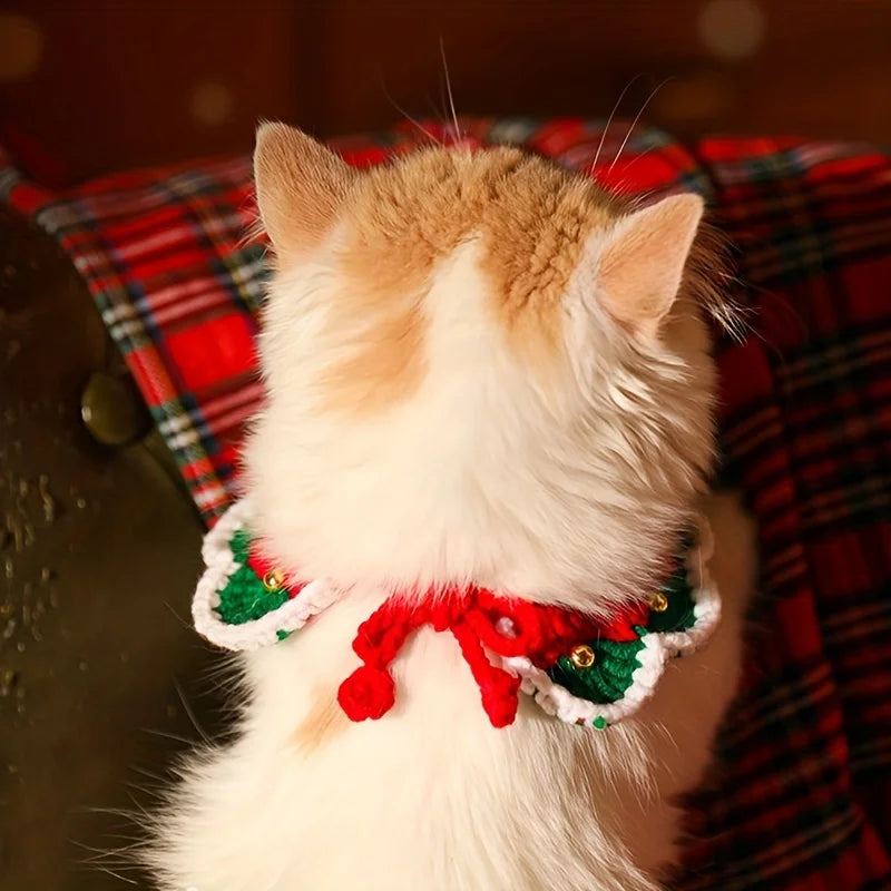 Christmas pet collars, cat scarves, Christmas decorations, bell ties, cute necklaces, woven outfits i Qme