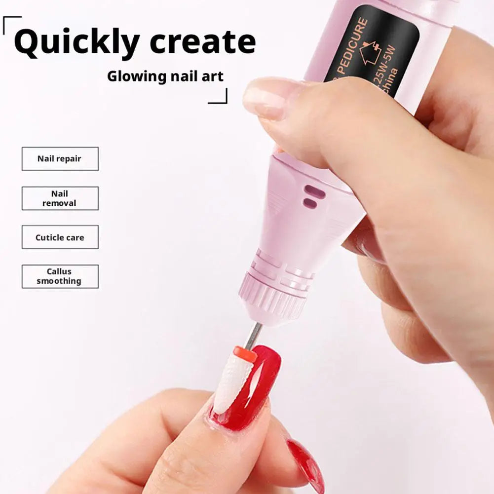 Nail Drill Electric File Acrylic Nails Remove Gel Rechargeable Qme
