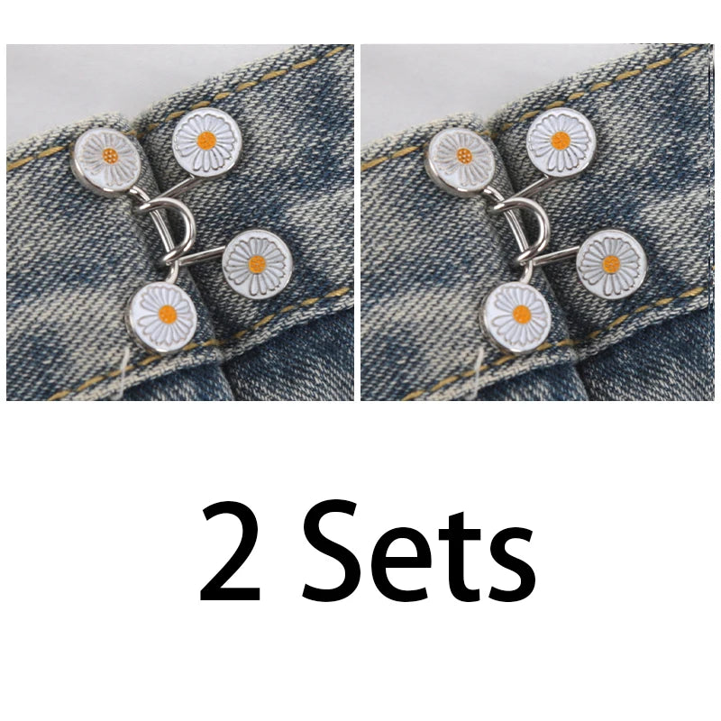 Cute Nail-free Metal Jeans Button Adjustable Waist Buckle Jean Pins Qme A9