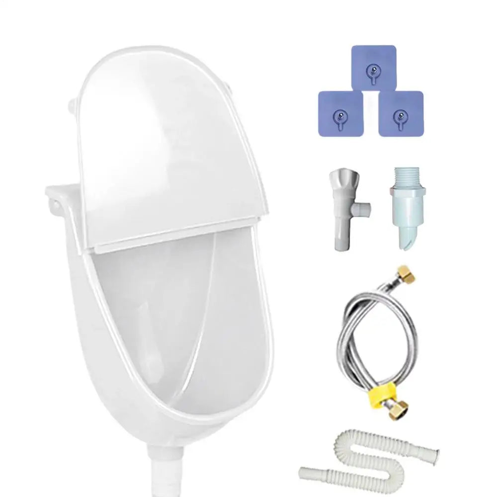 Wall Urinal Bathroom Accessories Lid Outdoor Standing Urinals Men Qme White 6piece set