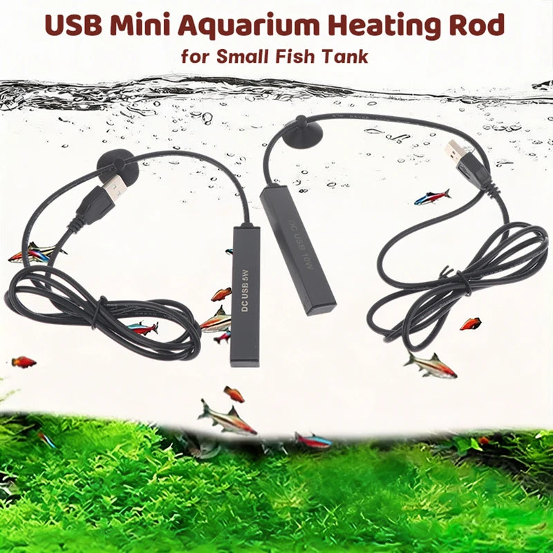 Regulator Thermostat Heater 5 10W USB Mini Aquarium Heating Rod Small Qme