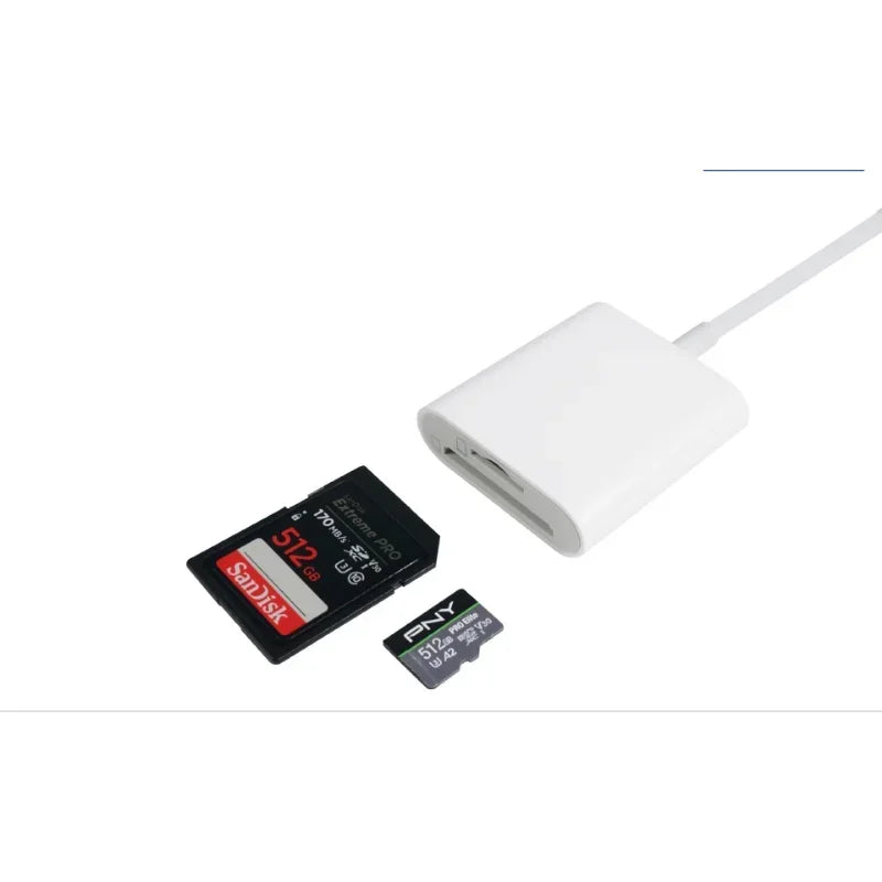 2 In 1 Type C TF SD Card Reader Adapter For iPhone 3.0 OTG Card Reader Camera Photo Transmission To Phone Splitter Qme