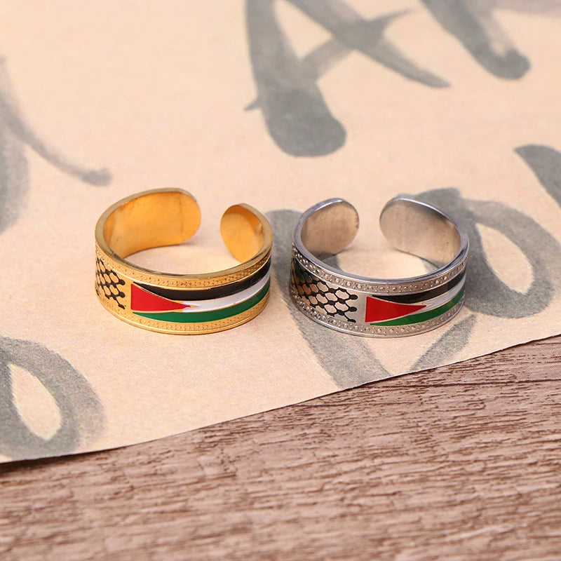 Luxurious Exclusive Arab National Palestinian Scarf Kufiya Ring Ideal Qme
