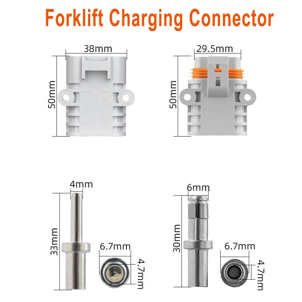 50 Amp 600V 6 AWG Grey Forklift Cable Power Connectors Plug Solar Panel Wire Connector Envio Gratis Kway Qme