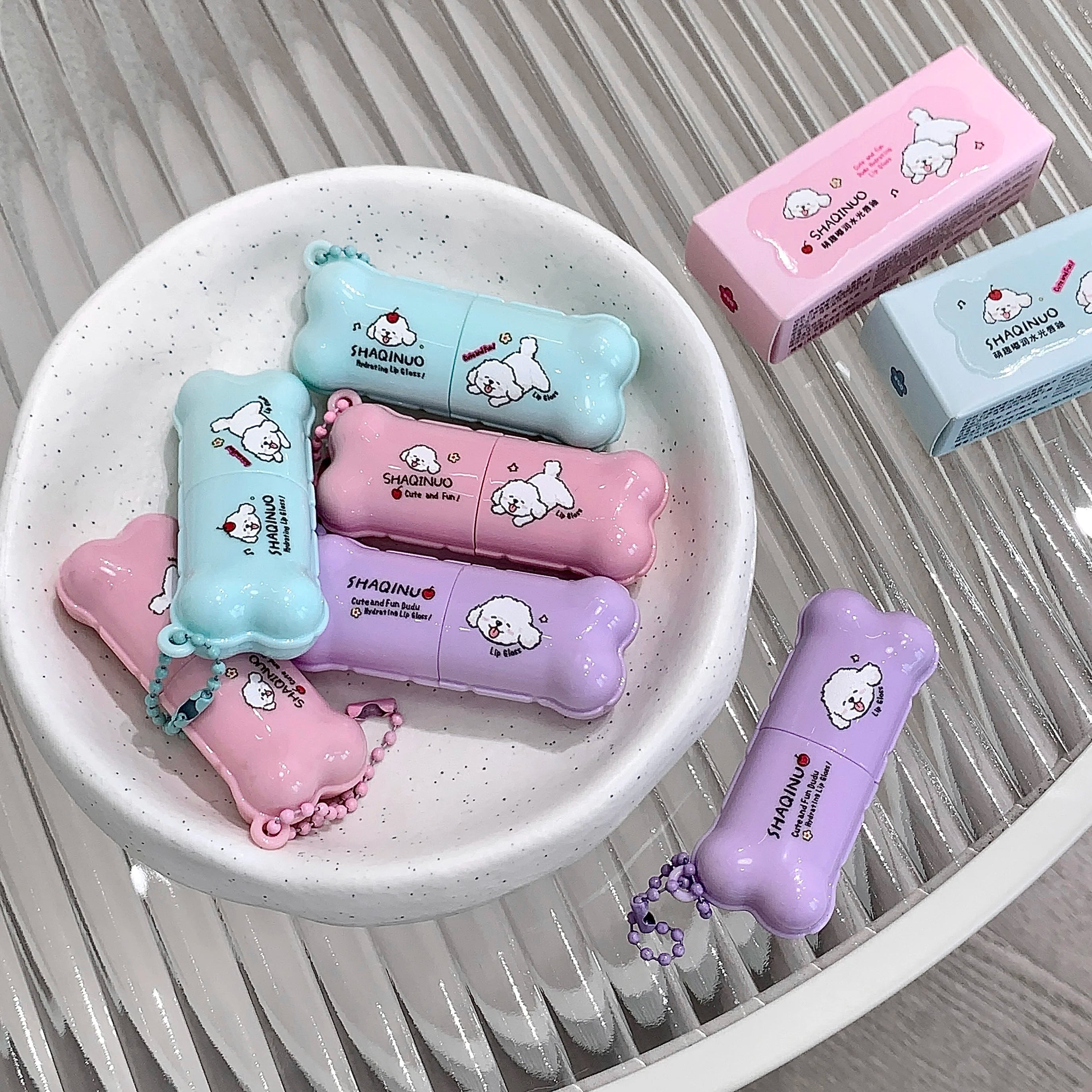 SHAQINUO Glittering Mirror Lip Glaze Watery Shimmering Light Pendant Qme