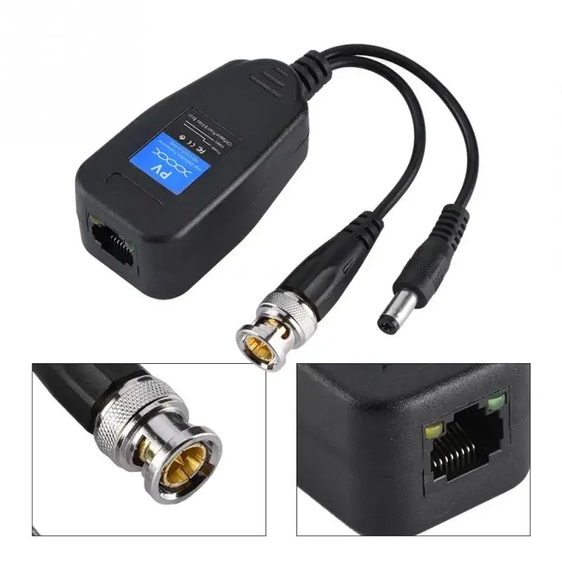 ESCAM 5 Pair DC-8MHZ Passive CCTV Coax BNC Video Power Balun Transceiver to RJ45 Connector Qme 5 Pair