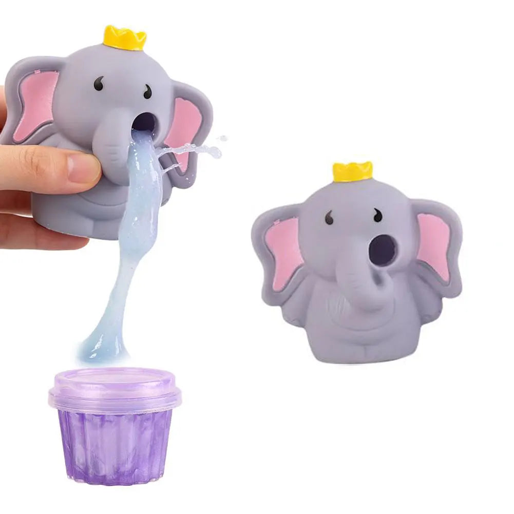 Animal Slime Squeeze Toy Puking Sucking Stress Relief Reusable Qme D Elephant