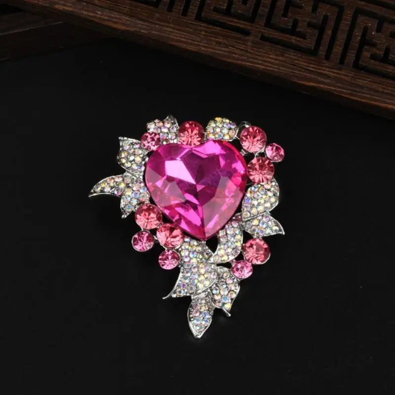Fashion Exquisite Rhinestone Crystal Flower Brooch For Women Clothing Coat Jewelry Accessries Gifts Qme A7