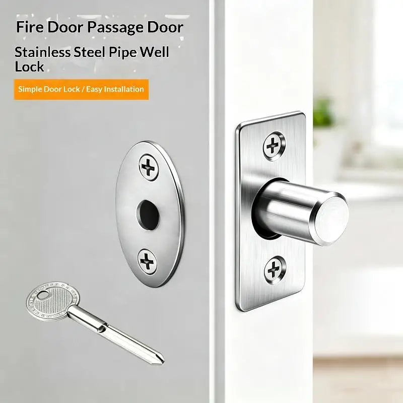 Stainless Steel Anti-theft Concealed Door Lock Safe Key Suitable Home Qme