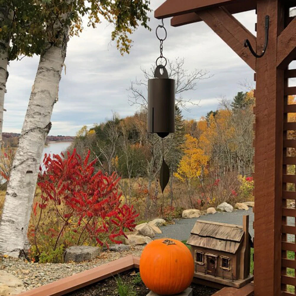 Wind Bell Retro Style Serenity Bell Wind Chimes Deep Resonance Metal Deep Tone Cylinder for Patio Yard Porch Garden Decor Qme