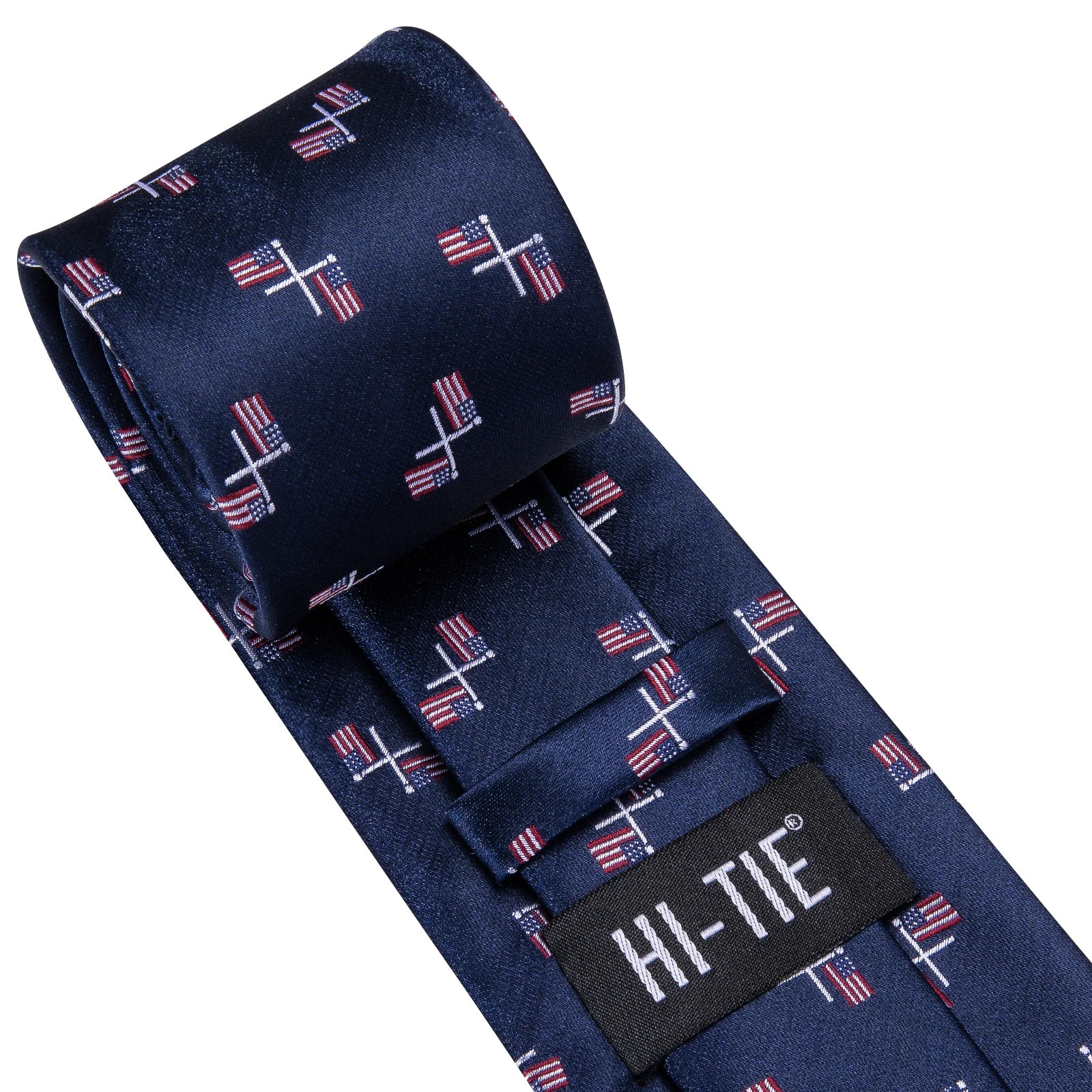 Hi-tie Navy Blue Fashion Mens Elegant Tie Handkerchief Cufflinks Qme