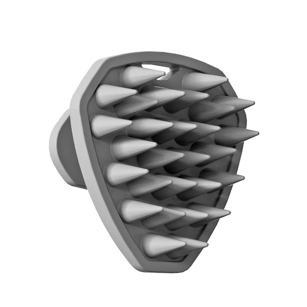 Silicone Head Scrubber Cleansing Exfoliating Hair Brush Ergonomic Qme Gray