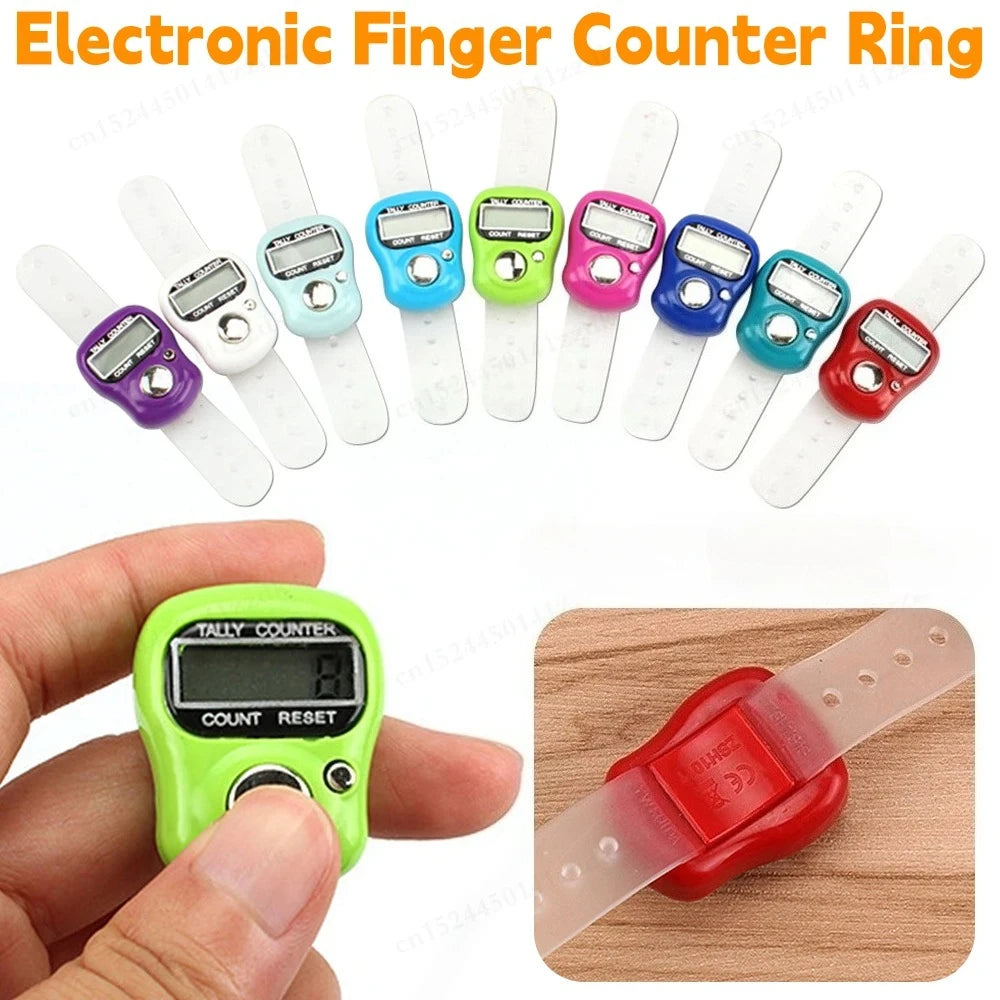 Mini Finger Counter Islamic Bead 5 Digital LED Electronic Handheld Tally Counter Clicker Counter Ring Qme