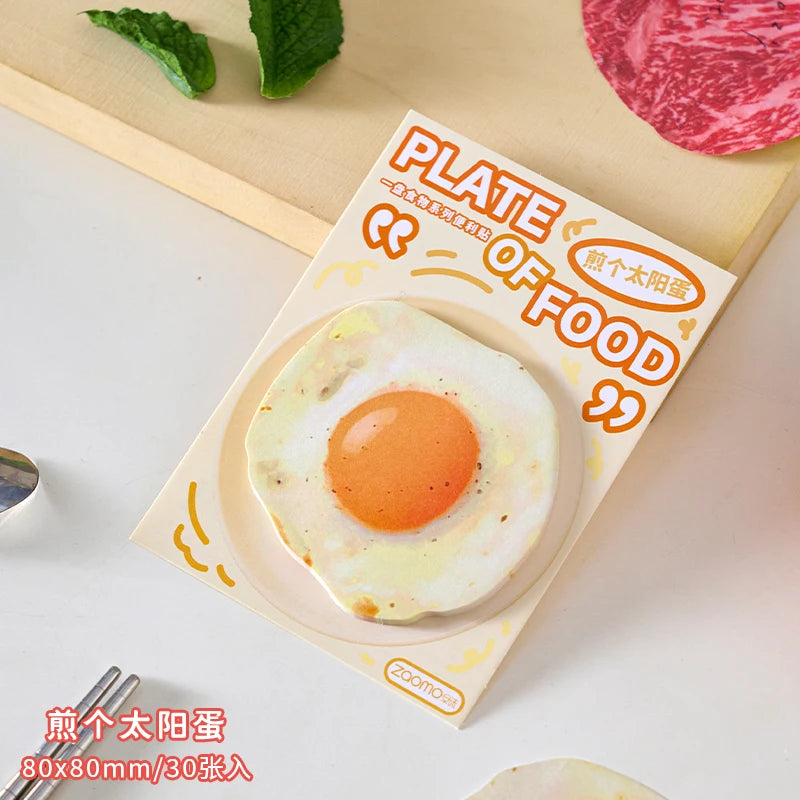 30pcs，Kawaii Stationery，Food shape Notes Sticky，Self-Sticky Note Pads，for Daily to-do list Study Work，School Office Stationery Qme C3
