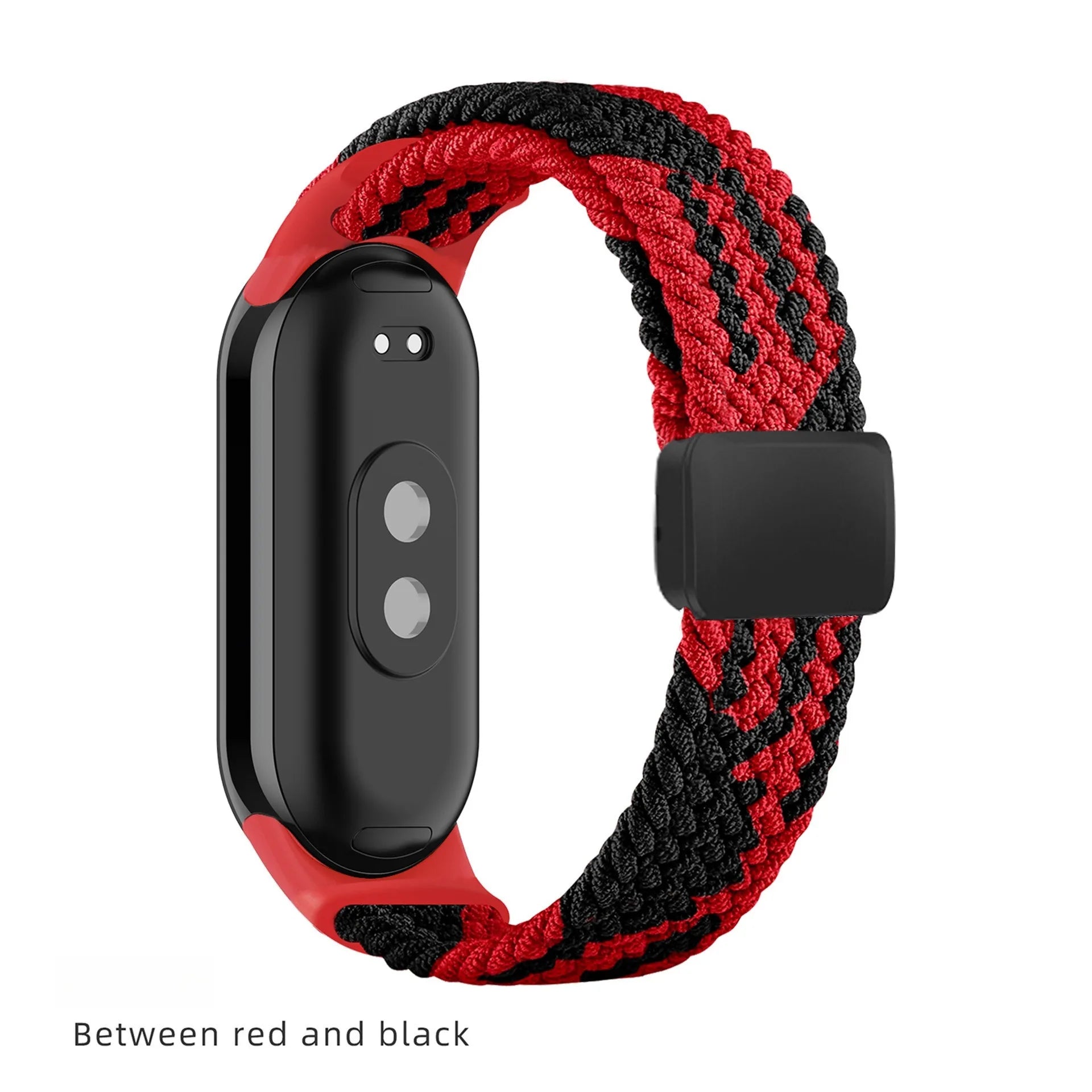 Breathable Elastic Nylon Braided Magnetic Watch Strap Adjustable Replacement Wristband For Xiaomi Watch 8 9 10 Accessory Qme Red black XiaoMi 10 9 8