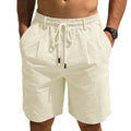 Smooth Flexible Elastic Waist Men's Shorts Drawstring Lightweight Five Quarter Pants Loose Fit Quick Dry Sweatpants Streetwear Qme Apricot XXXL