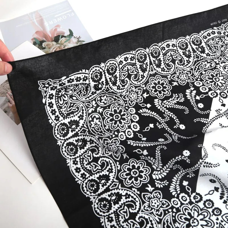 Unisex Hip Hop Women Men Bandana Scarf Punk Square Bandanas Headwear Qme