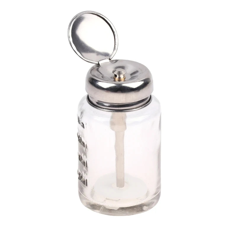 Airless Pump Bottle Clear Refillable Container Nail Polish Remover Qme onesize