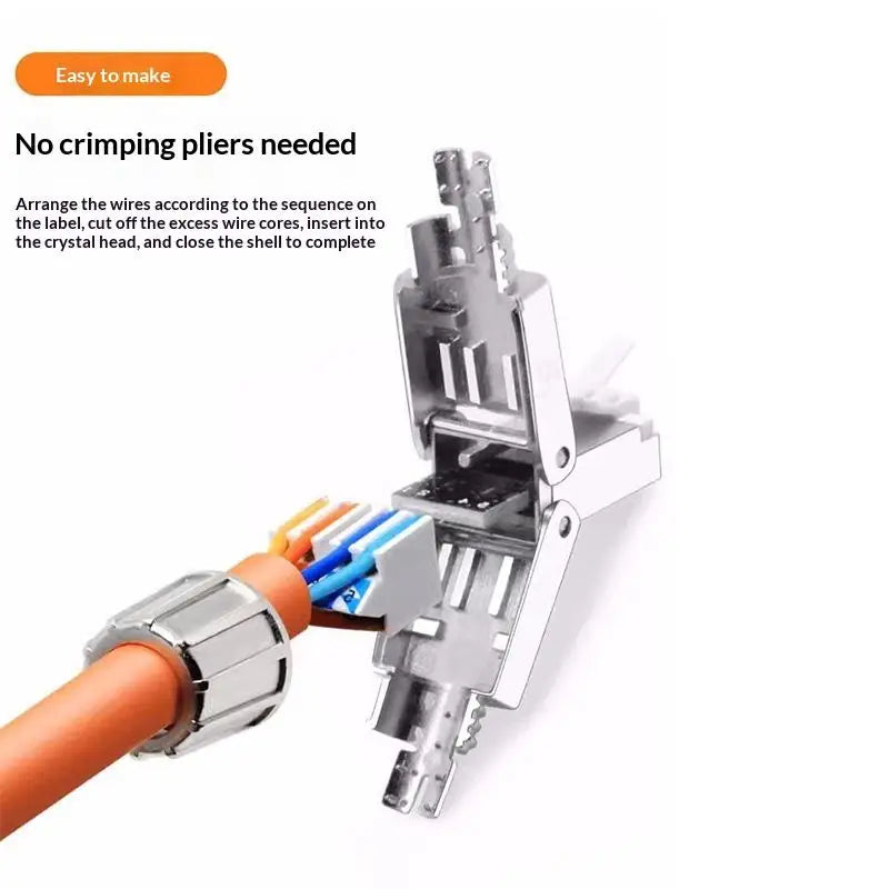 Ultimate Tool-free Installation RJ45 Zinc Alloy Shielded Connectors Qme