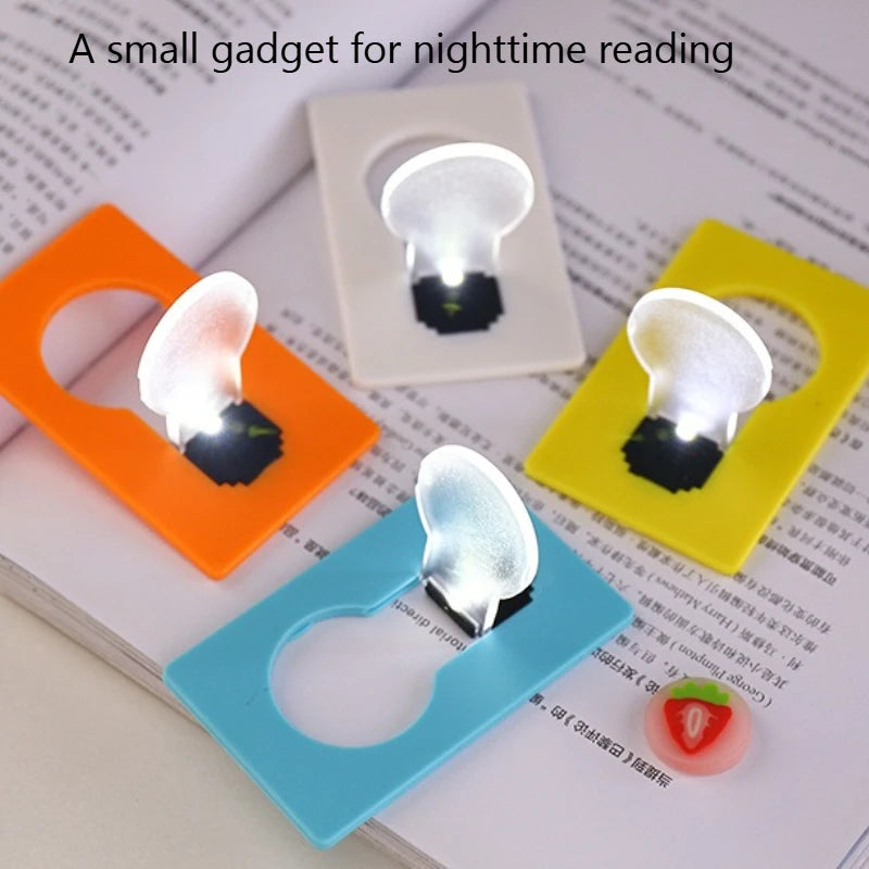 Mini Luminous Folding Card Led Reading Night Light Creative Portable Qme