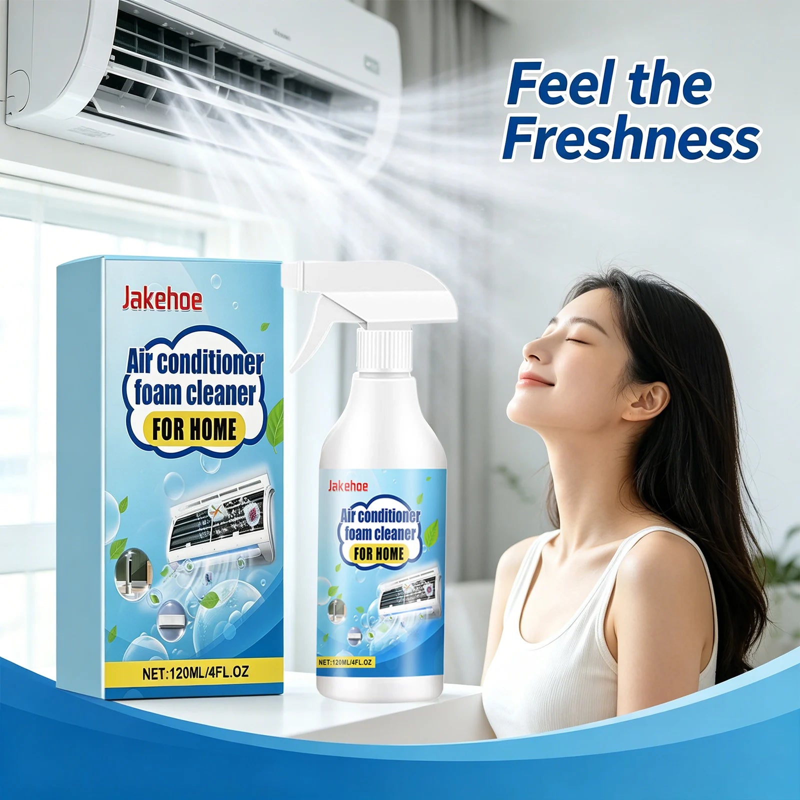 Air Conditioner Foam Cleaner Remove Stains Eliminate Odor Restore Operating Efficiency Improving Lifespan No-Rinse Foaming Spray Qme