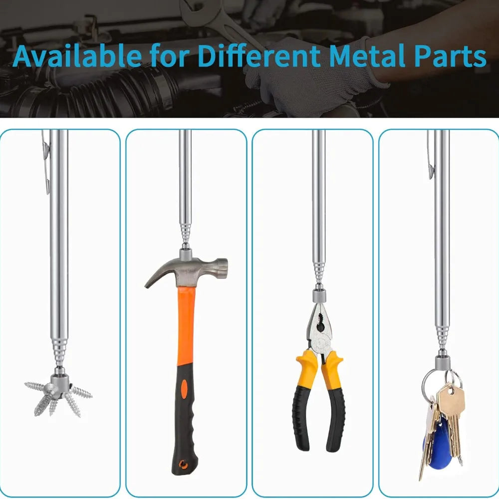 Telescoping Magnetic Pick up Tool Portable Grabbers Reacher Tools with Pocket Clip Telescopic Retrieving Magnet for Mechanic Man Qme