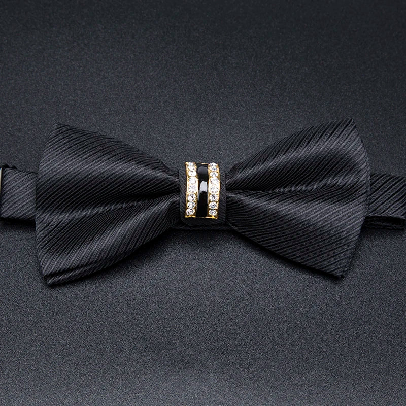Men's Stripe Luxury Bowtie Necktie Formal Business Wedding Party Qme A3 China Mainland