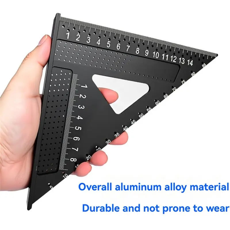 A02F-Wear Resistant Aluminium Alloy Angle Ruler For Carpentry Woodworking Clear Scale Marking For Home For Family Workshop Qme