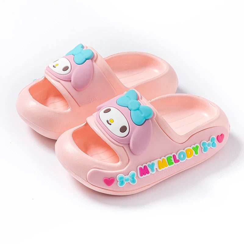 Hello Kitty Kuromi Flip-Flops Summer Student Flip-Flops for Indoor Use Non-Slip Slippers for Home Use Qme