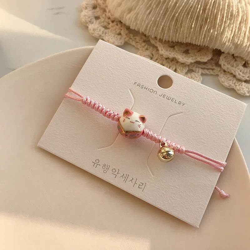 b03 Cat Bracelet For Girls Colorful Beaded Bracelets Harajuku Ceramics Anime Pendant Charm Bracelets Jewelry Gifts Wholesale Qme 19
