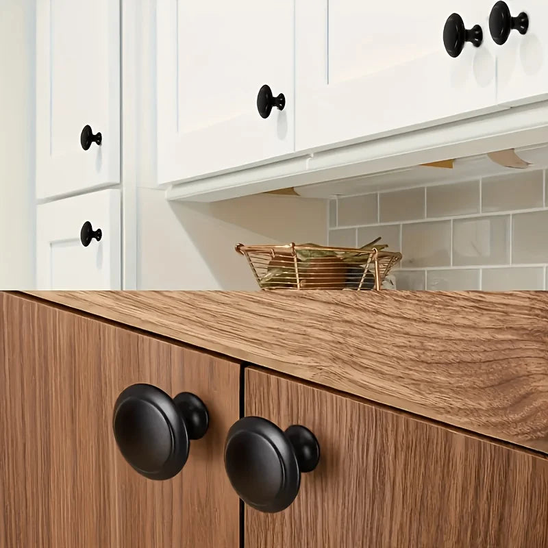 5 Knobs + 5 Screws Round Alloy Handle with Screw ,Suitable for Kitchen, Bathroom And Bedroom Drawers And Doors, Handles Qme