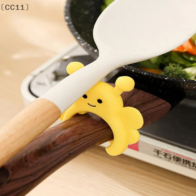 CC11Silicone Spatula Rack Little Bee Anti Scalding Overflow Pot Clip Qme