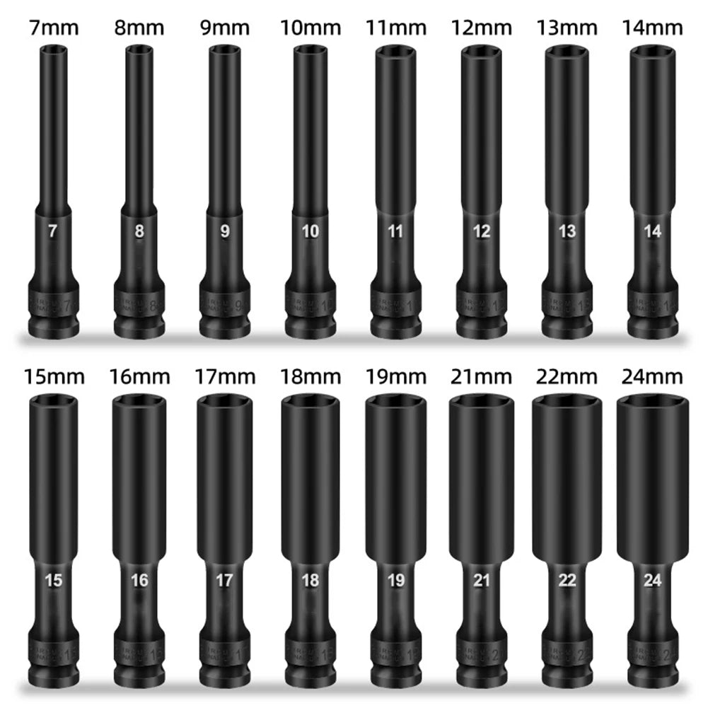 1/2 Drive Socket Wrench Hex Socket Head 8-24mm Adapter Spanner Converter Replacement Parts Tire Removal Tools Accessories Qme