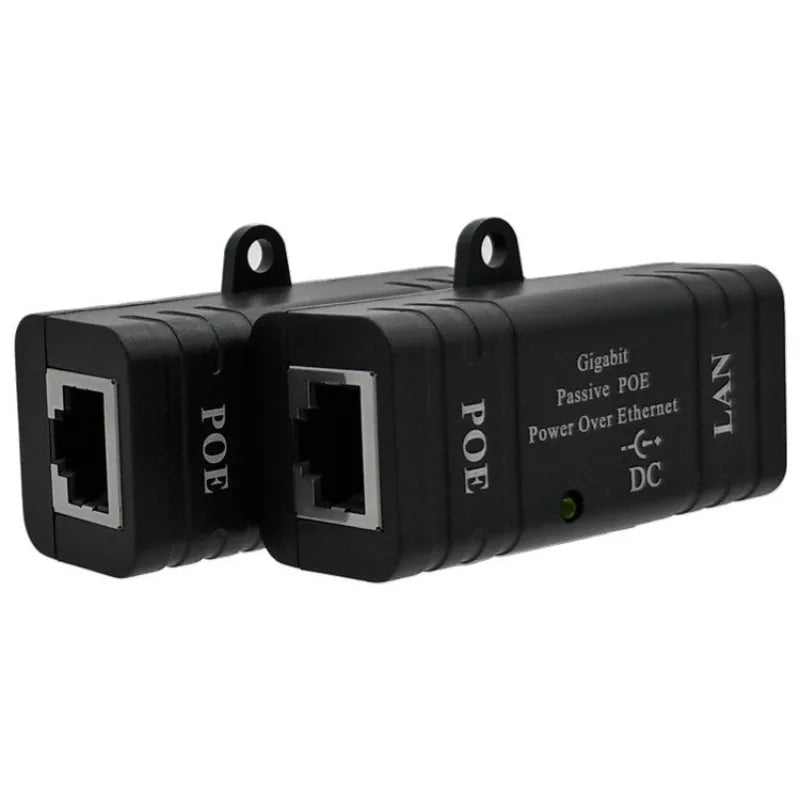 2pcs 1000Mbps 12-52V Gigabit Power Over Ethernet Passive PoE Injector Splitter For IP Camera POE Adapter Module Accessories Qme 2pcs black