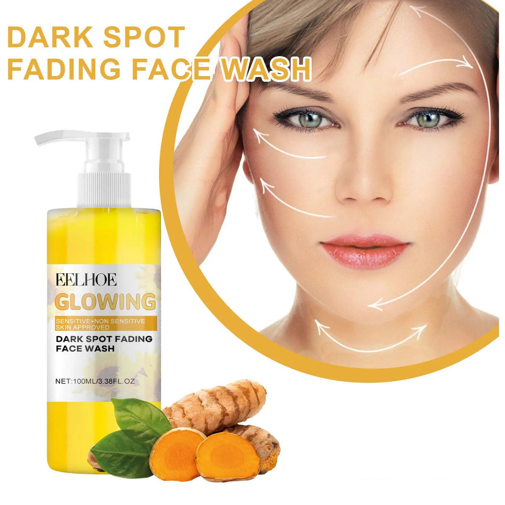 Turmeric Brightening Cleanser Deep Cleansing Makeup Remover Refreshing Non-Tightening Facial Wash Natural Skincare Formula Qme