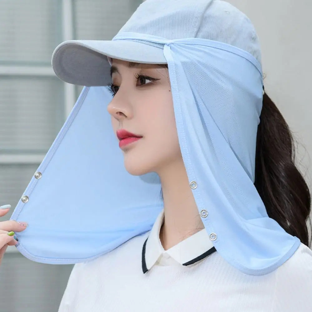 Breathable Solid Color Ice Silk Sunscreen Mask Quick Drying Scarves Cycling Scarf Neck Protector Shawl Face Veil Cycling Qme