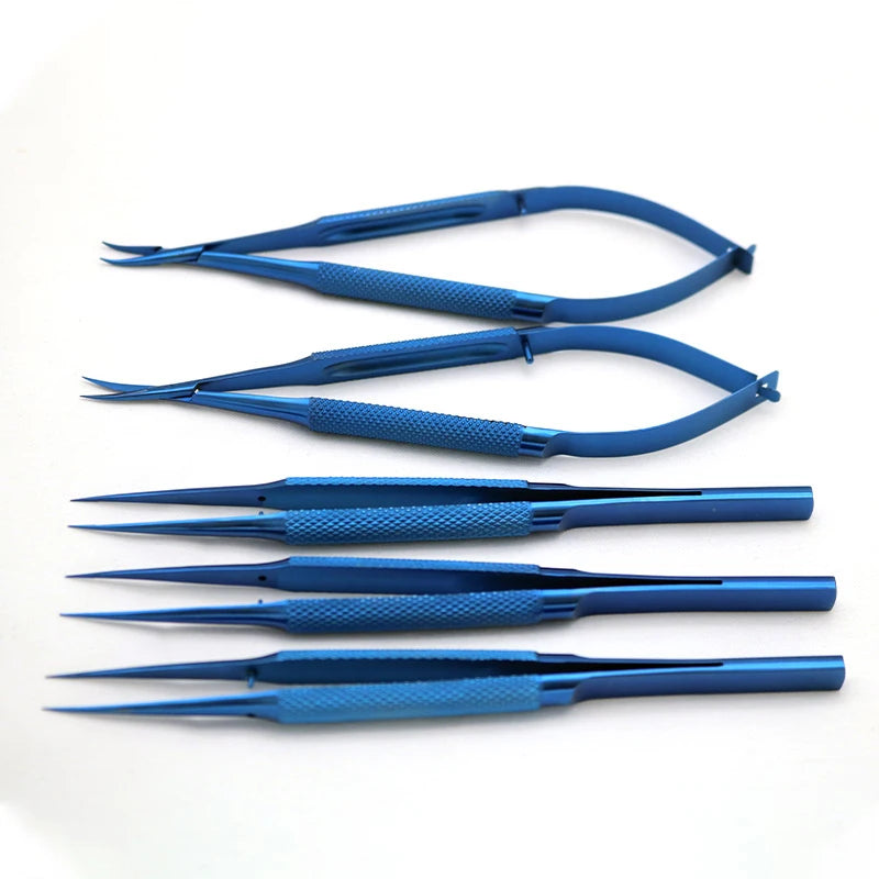 Ophthalmic Tools Striaght Curved Scissors Needle Holder Micro Forceps Qme